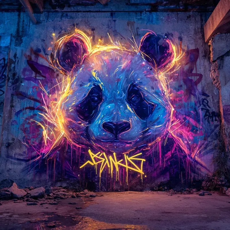 Neon Serpent Spirit Dynamic Graffitis