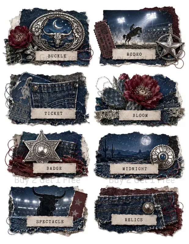 Cowgirl Junk Journal Cluster Labels