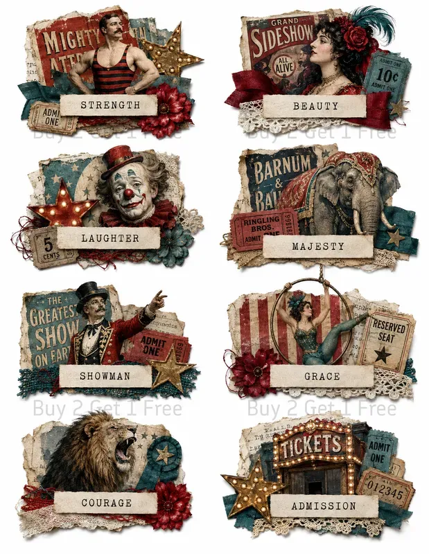 Cowgirl Junk Journal Cluster Labels
