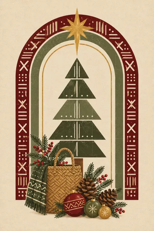 Boho Christmas Arch Wall Art
