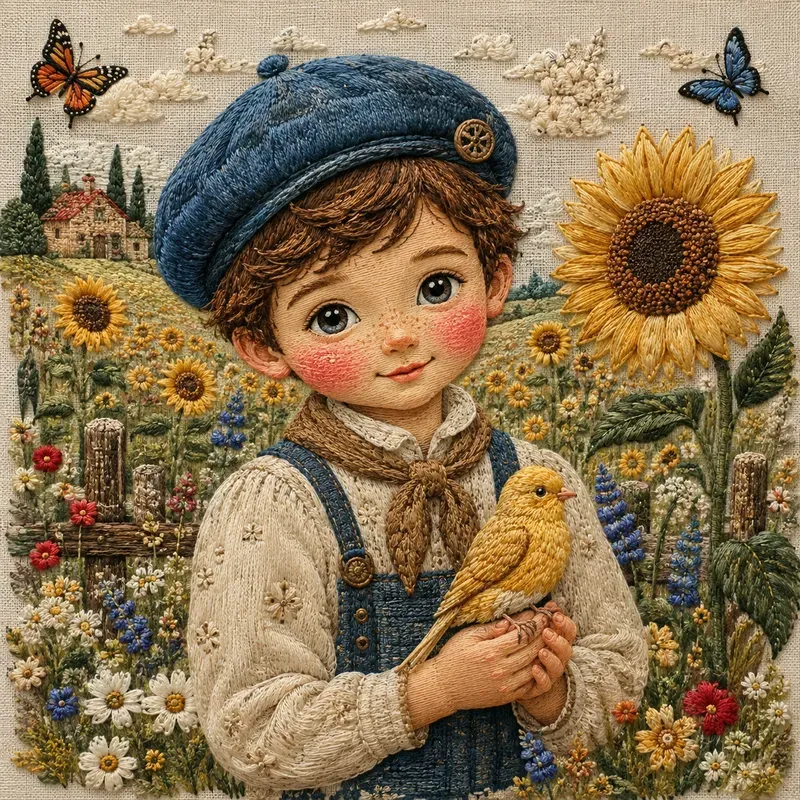 Whimsical Embroidered Characters