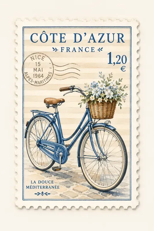 Watercolor Coastal Postage Stamps