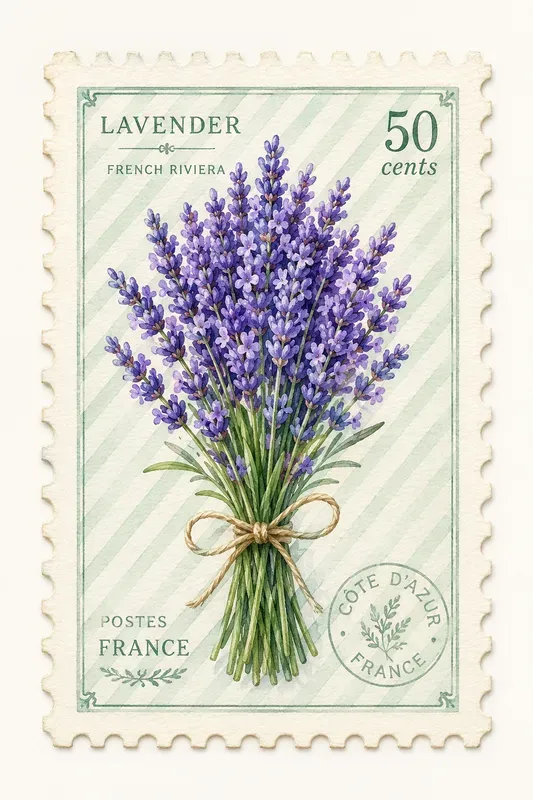 Watercolor Coastal Postage Stamps