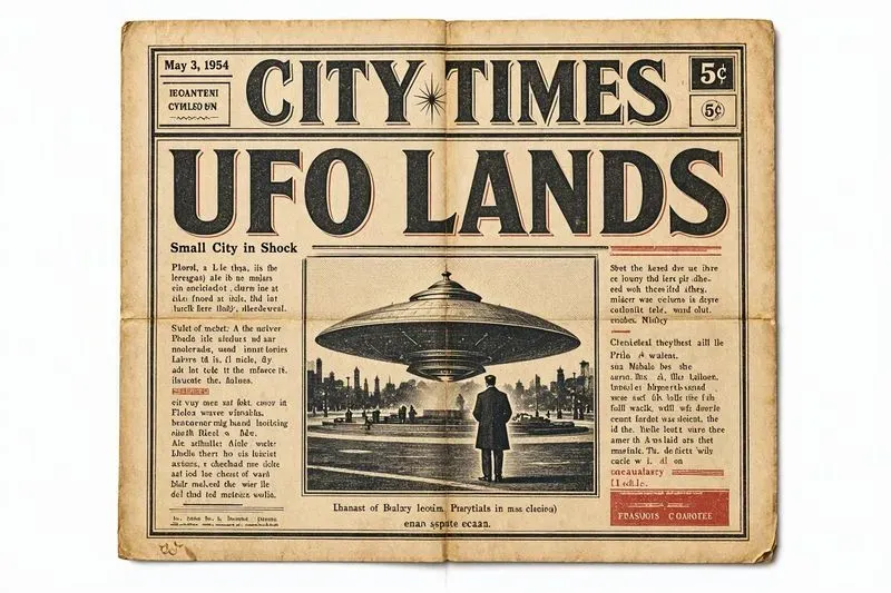 Retro Newspaper Conspiracy Poster Art