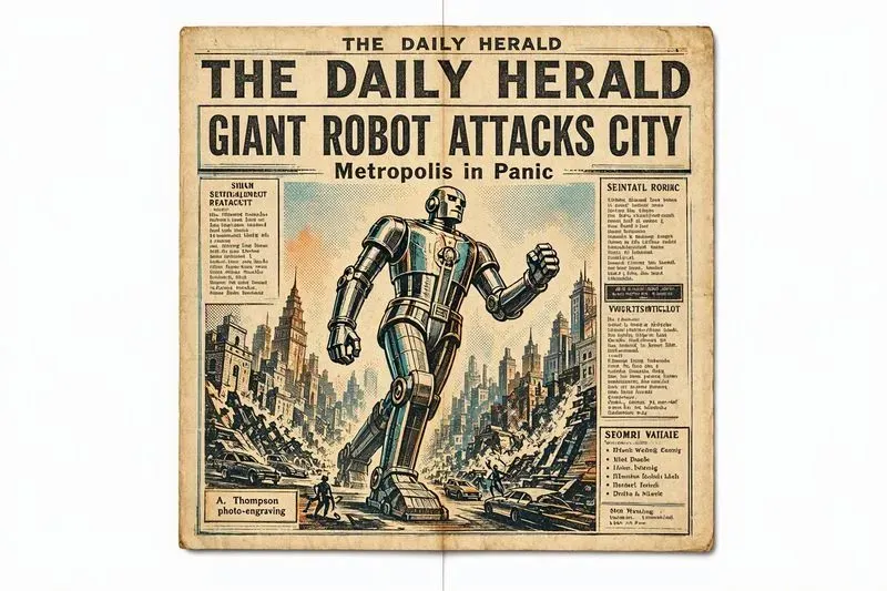 Retro Newspaper Conspiracy Poster Art