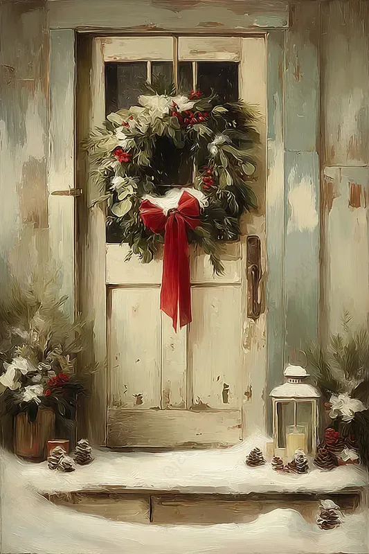 Vintage Rustic Christmas Paintings