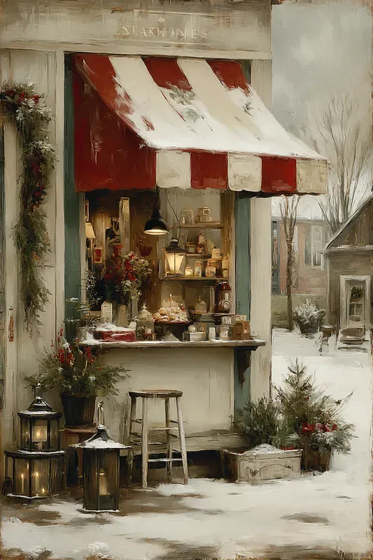 Vintage Rustic Christmas Paintings