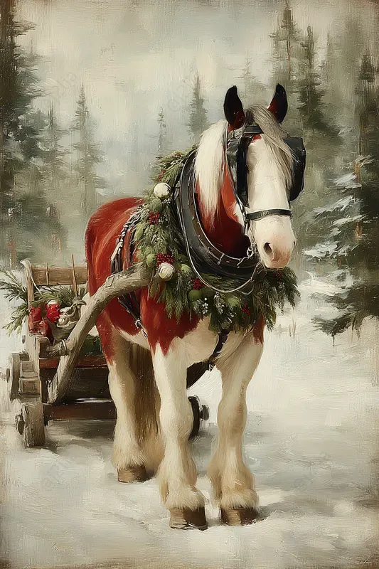 Vintage Rustic Christmas Paintings