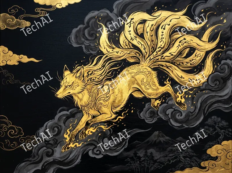 Neotraditional Gold Leaf Art