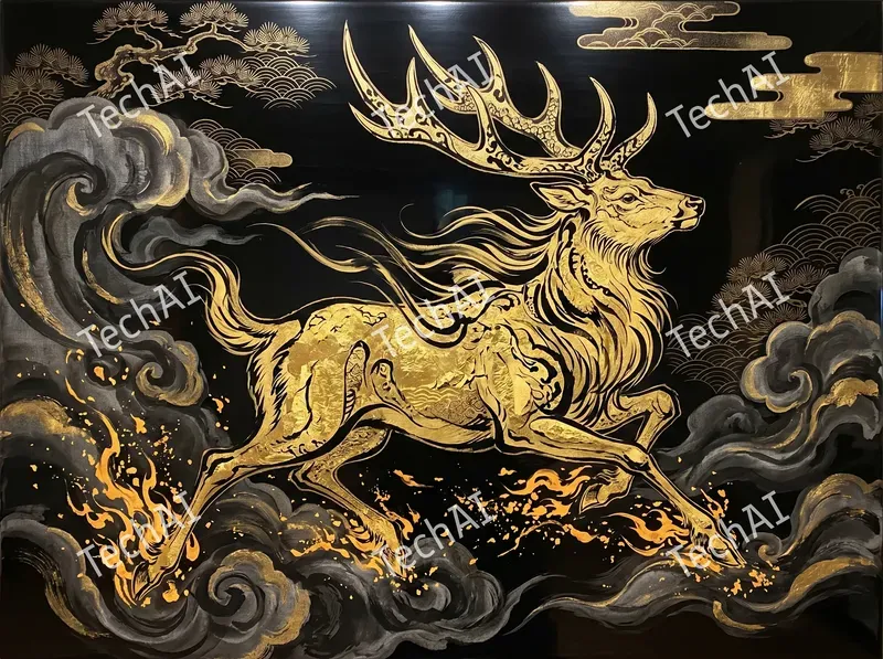 Neotraditional Gold Leaf Art