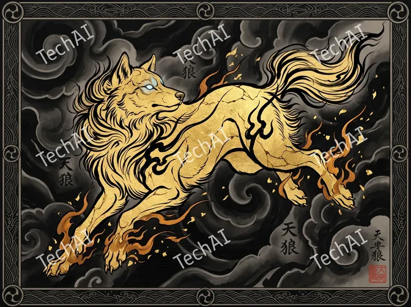 Neotraditional Gold Leaf Art