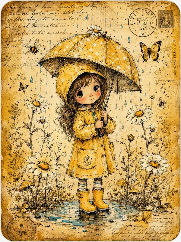Whimsical Yellow Daisy Journal Cards