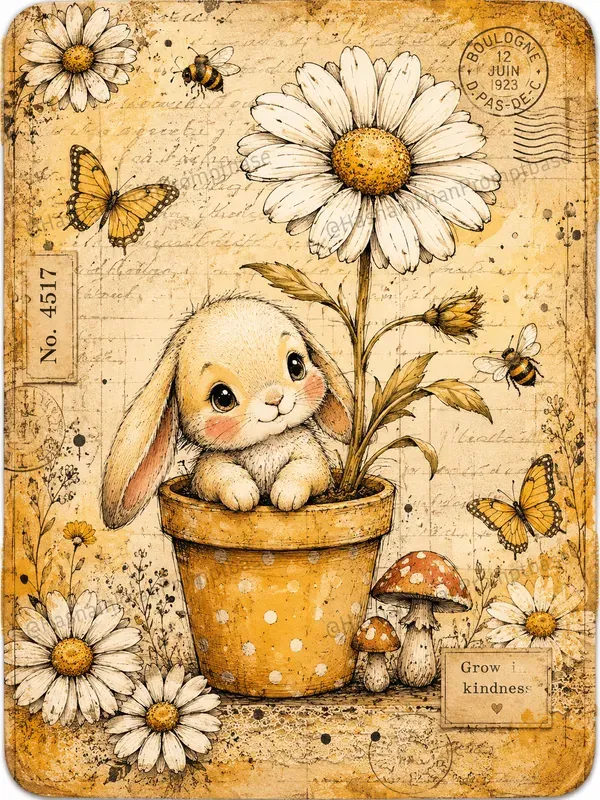 Whimsical Yellow Daisy Journal Cards