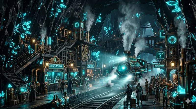 Epic Crystal Punk Ethereal Geode Cities