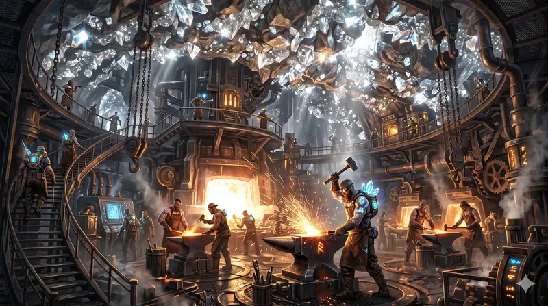 Epic Crystal Punk Ethereal Geode Cities