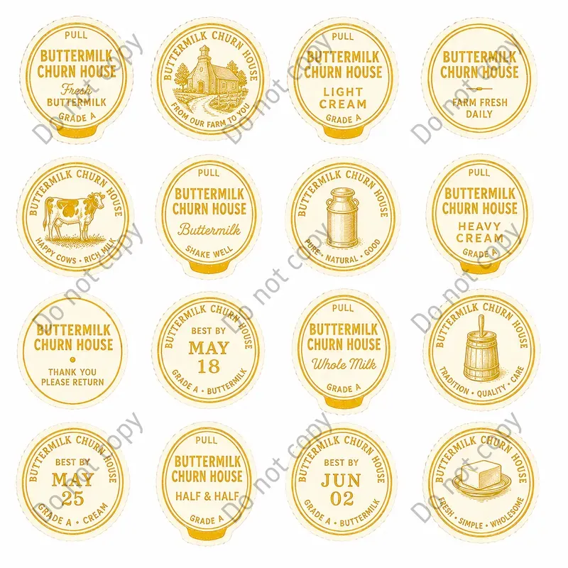 Milk Bottle Cap Cutout Sheets
