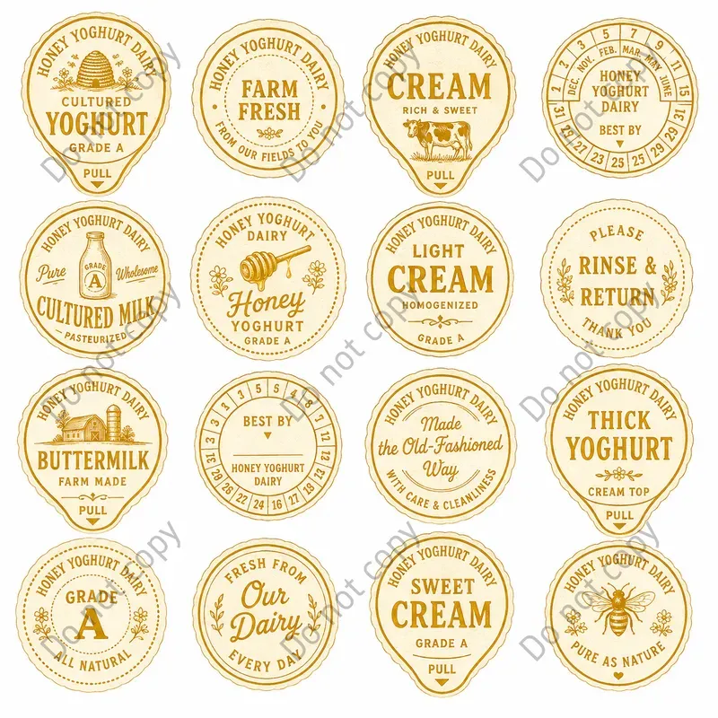 Milk Bottle Cap Cutout Sheets