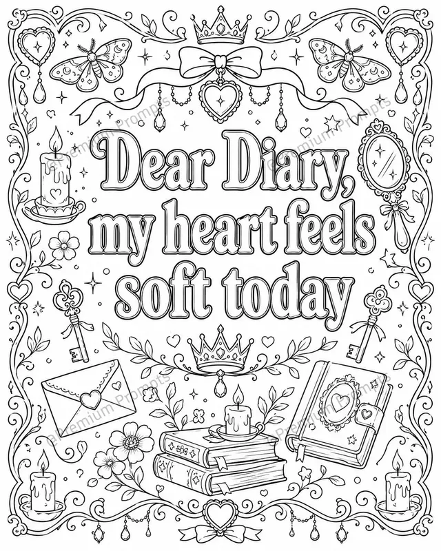 My Diary Coloring Book Pages For Girls
