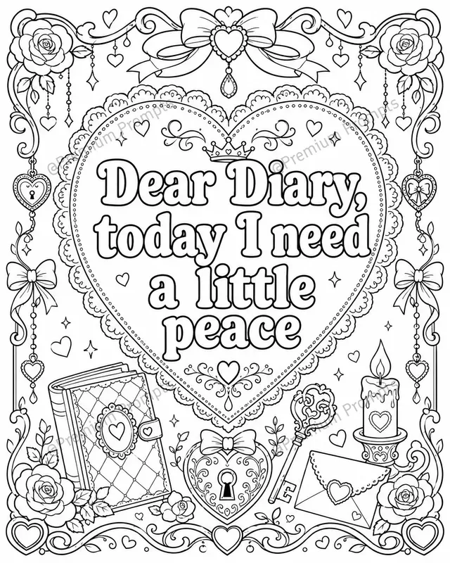 My Diary Coloring Book Pages For Girls