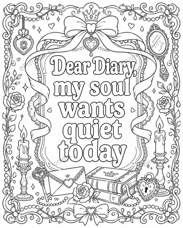My Diary Coloring Book Pages For Girls