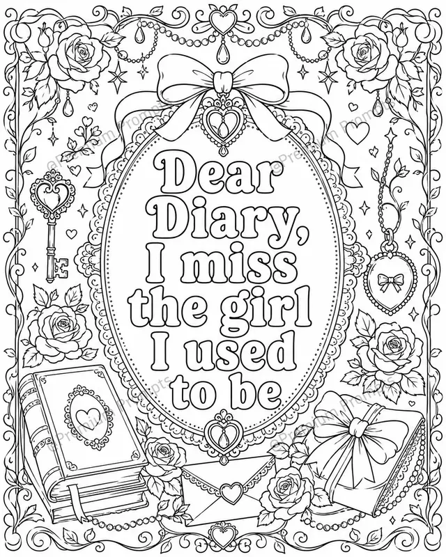 My Diary Coloring Book Pages For Girls