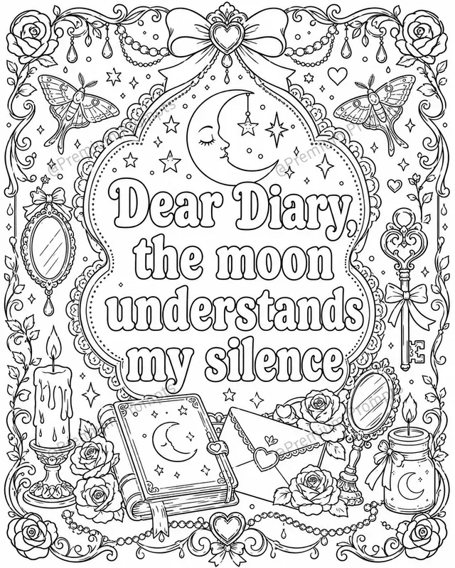 My Diary Coloring Book Pages For Girls