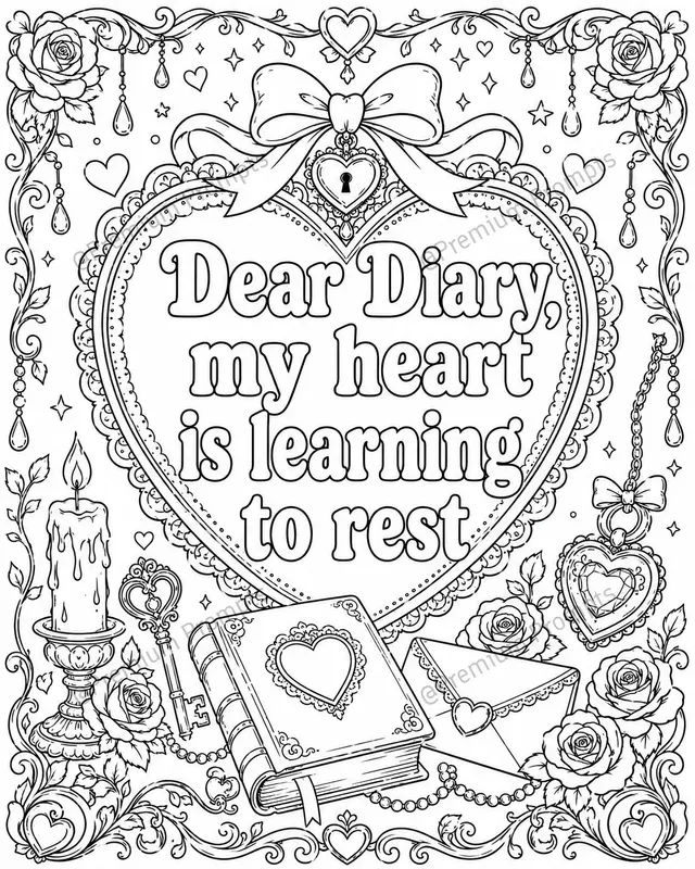 My Diary Coloring Book Pages For Girls