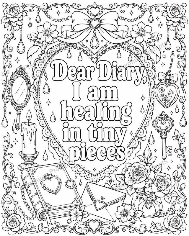 My Diary Coloring Book Pages For Girls