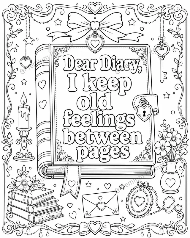 My Diary Coloring Book Pages For Girls