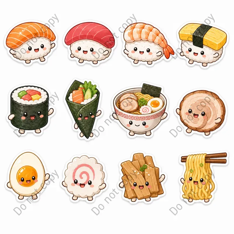 Cute Food Character Stickers