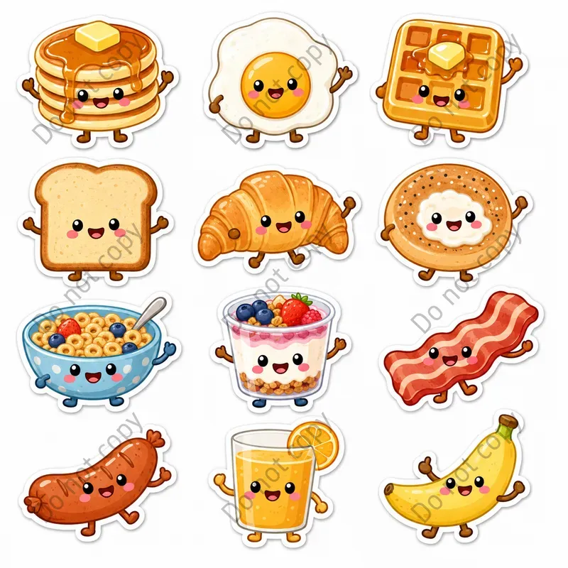 Cute Food Character Stickers