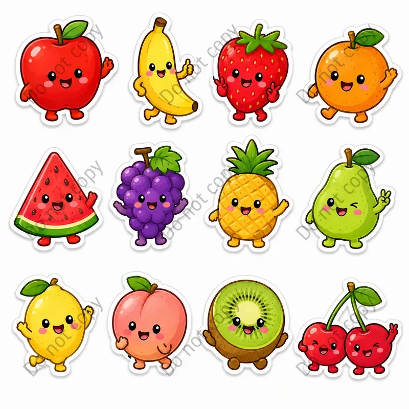 Cute Food Character Stickers