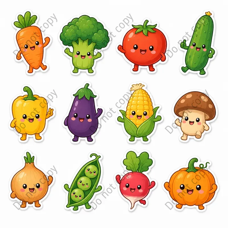 Cute Food Character Stickers