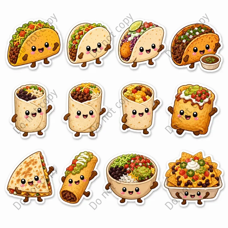 Cute Food Character Stickers