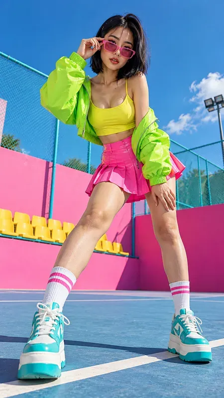 Neon Pop Fashion Photo Shoots