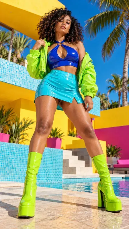 Neon Pop Fashion Photo Shoots