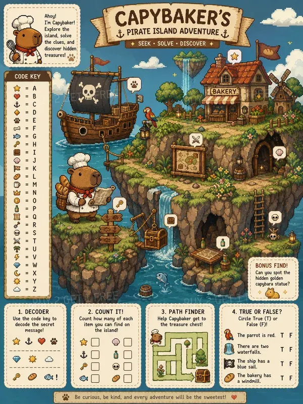 Cozy Pixel Art Activity Pages