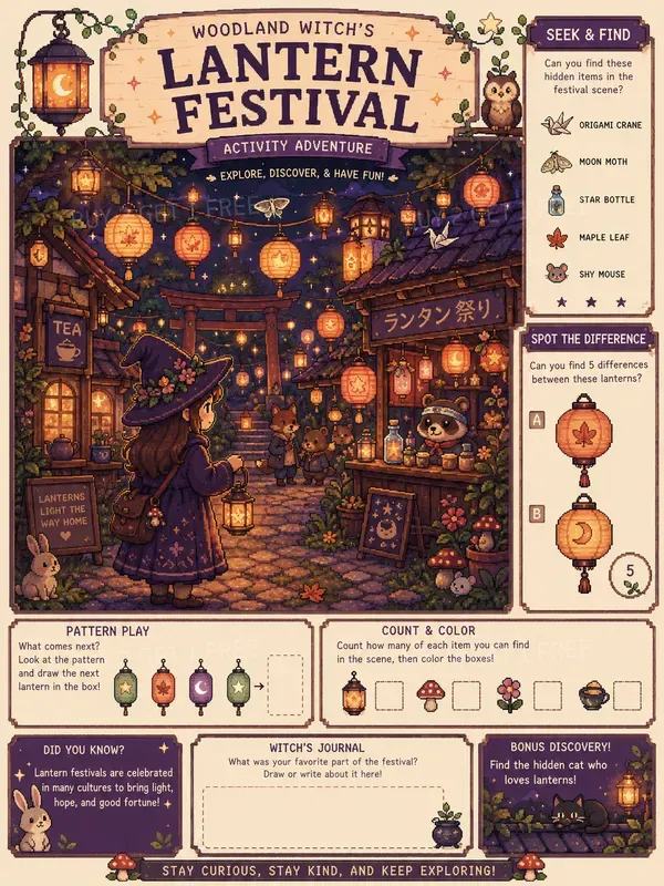 Cozy Pixel Art Activity Pages