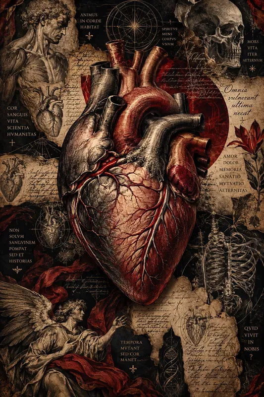 Dark Academia Anatomy Collage Wall Art