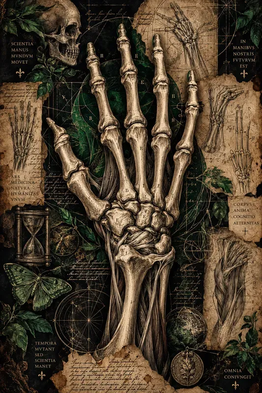 Dark Academia Anatomy Collage Wall Art