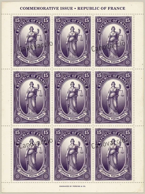 Vintage Engraved Postage Stamp Sheets
