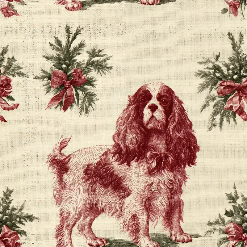 Christmas Dog Breed Toile Backing Papers