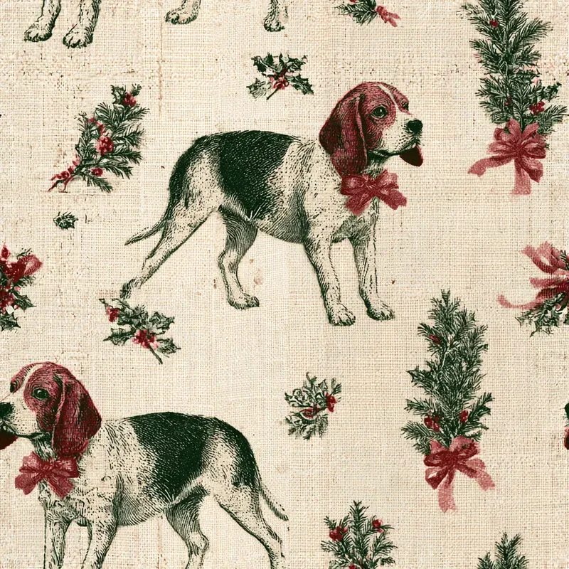Christmas Dog Breed Toile Backing Papers