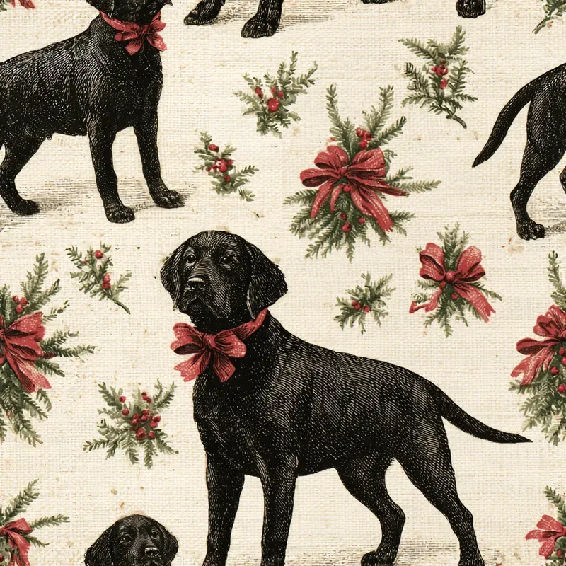 Christmas Dog Breed Toile Backing Papers
