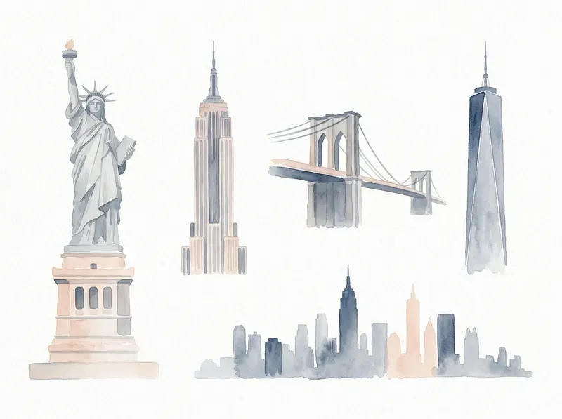 Watercolor Minimalist Landmark Clipart