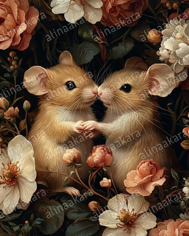 Valentines Rococo Animal Cards