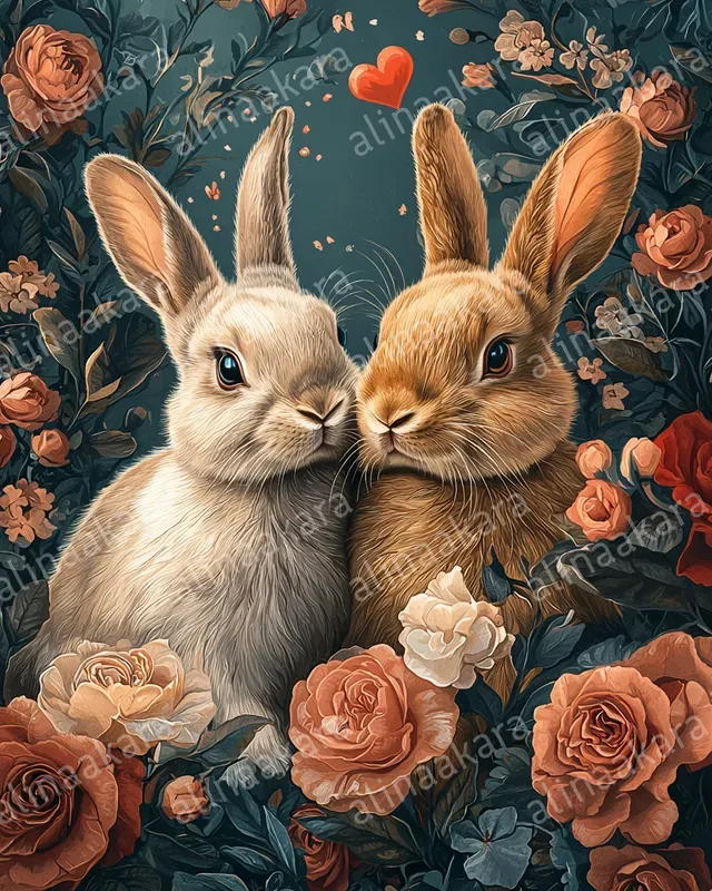 Valentines Rococo Animal Cards