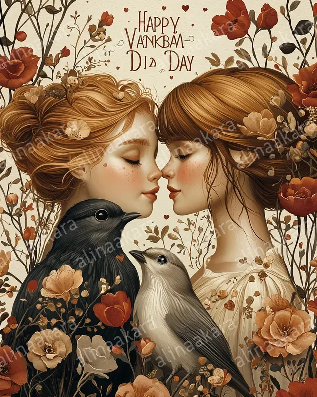Valentines Rococo Animal Cards