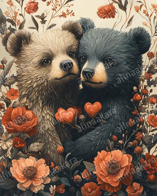 Valentines Rococo Animal Cards
