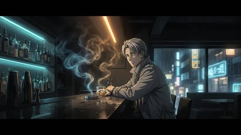 Cinematic Noir Bar Detective Animes